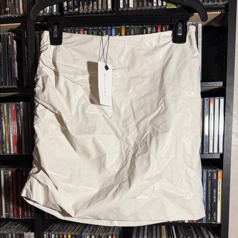 Line & Dot Ivory Faux Leather Mini Skirt NWT Size S Mini Skirt Preppy Y2K BOHO